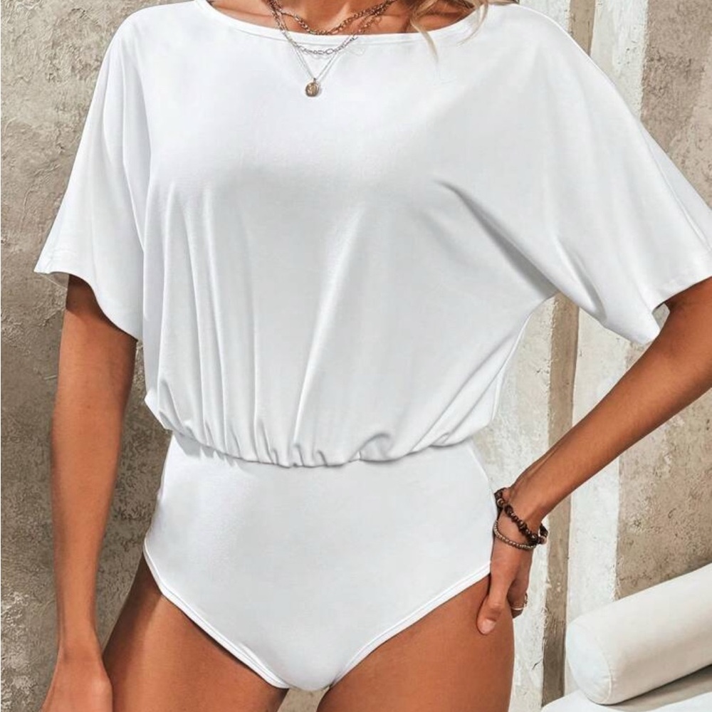 Emery Rose -White- Women's Bodysuit S
